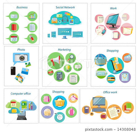 Business banners with item icons Business banners with item icons 14308048