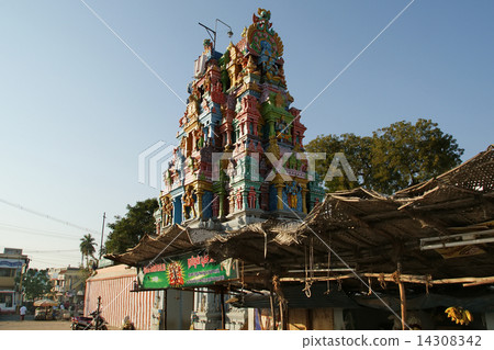 Traditional Hindu temple, South India, Kerala 14308342