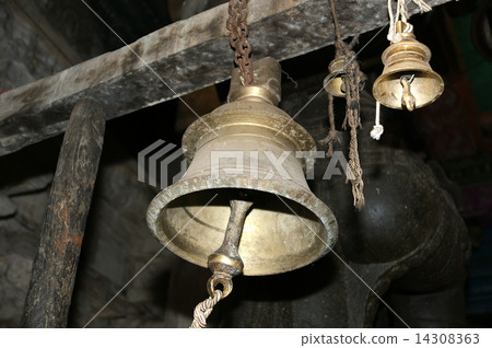 Traditional symbols of the Hindu religion - the bells.  14308363
