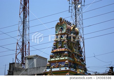 Traditional Hindu temple, South India, Kerala 14308386