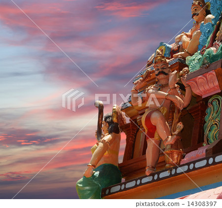 Traditional statues of gods and goddesses in the Hindu temple 14308397