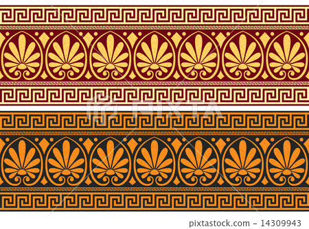vector frieze with Greek ornament (Meander) 14309943