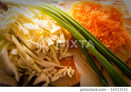 Chopped Onion Carrot and Cabbage 14313531