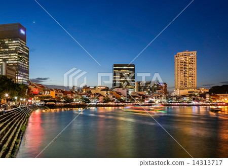 Boat Quay, famous tourist destination of Asia and Singapore 14313717