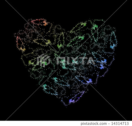 beautiful heart fireworks over sky beautiful heart fireworks over sky 14314713