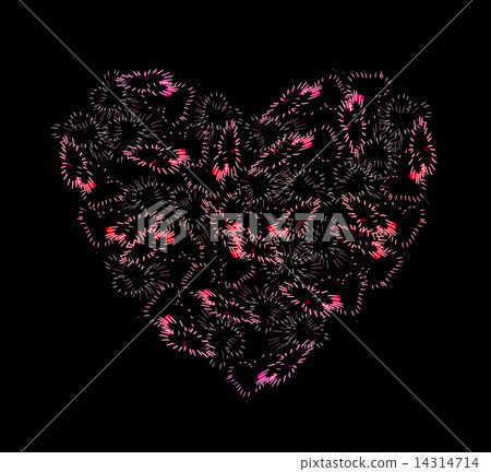 beautiful heart fireworks over sky beautiful heart fireworks over sky 14314714