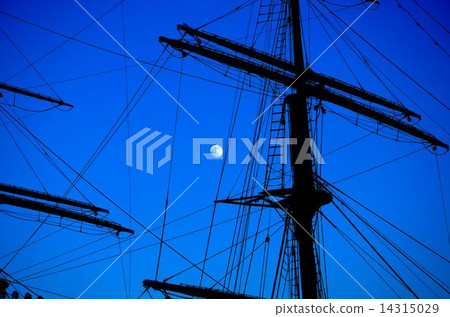 Sailing boat and moon 14315029