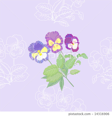 Seamless pattern with flowers and pansies Seamless pattern with flowers and pansies 14316906