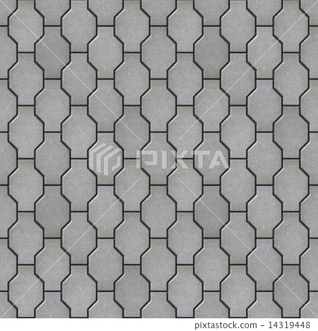 Gray Wavy Paving Slabs. Seamless Tileable Texture. Gray Wavy Paving Slabs. Seamless Tileable Texture. 14319448