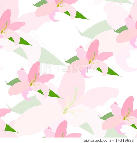 Lilly Flower Seamless Pattern Vector Illustration 14319688