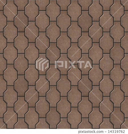 Brown Wavy Paving Slabs. Seamless Tileable Texture. 14319762