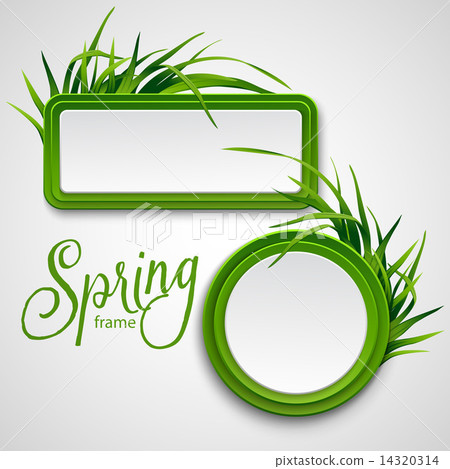 Spring frame with grass. Vector illustration Spring frame with grass. Vector illustration 14320314