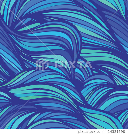 Wave doodling seamless pattern 14321398