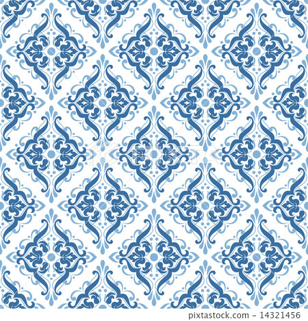Damascus pattern. Seamless vintage background. Vector 14321456