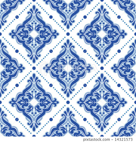 Damascus pattern. Seamless vintage background. Vector 14321573