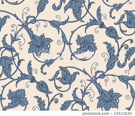 Damascus pattern. Seamless vintage background. Vector 14321630
