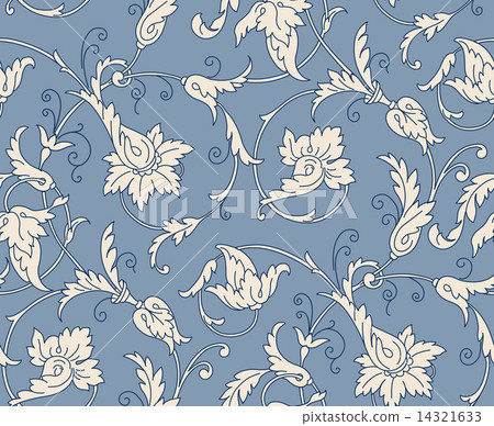 Damascus pattern. Seamless vintage background. Vector 14321633