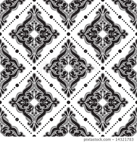 Damascus pattern. Seamless vintage background. Vector illustration.  14321783