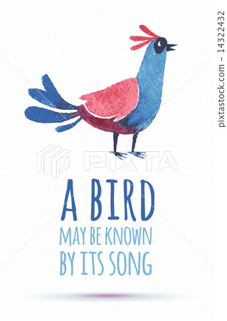doodle vector watercolor bird 14322432