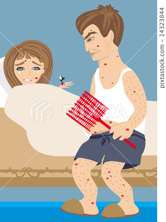 angry man trying to kill a mosquito angry man trying to kill a mosquito 14323844