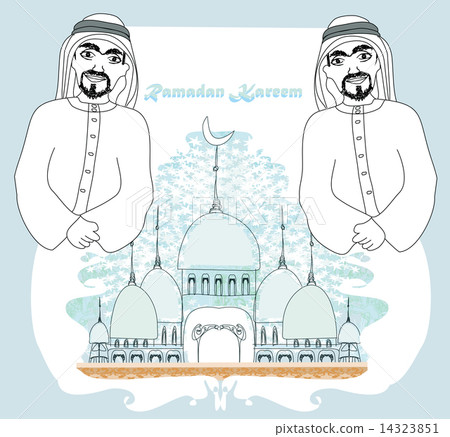 Muslim praying at Medina holy Islamic city Muslim praying at Medina holy Islamic city 14323851