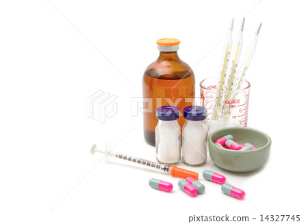 medical ampules, pills and syringes 14327745