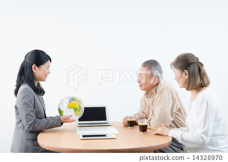 Senior couple and business woman 14328970