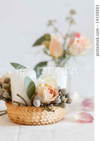 nice flowers and candle nice flowers and candle 14330883