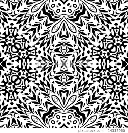 Seamless Outline Floral Pattern Seamless Outline Floral Pattern 14332960
