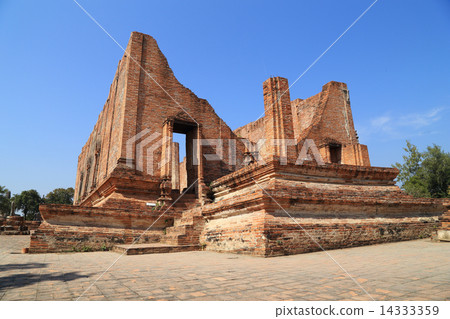 Ubosot (Ordination Hall) at Wat Mahaeyong, the ruin of a Buddhis Ubosot (Ordination Hall) at Wat Mahaeyong, the ruin of a Buddhis 14333359