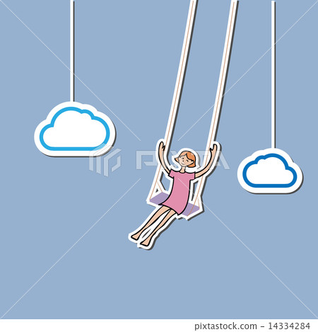 Girl swing in sky Girl swing in sky 14334284