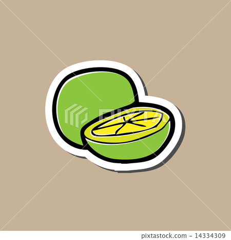Lemon lime sticker drawing cartoon - Stock Illustration [14334309] - PIXTA
