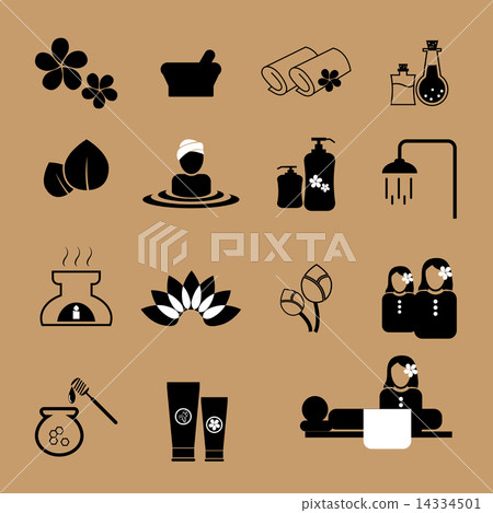 Spa massage icons set Spa massage icons set 14334501