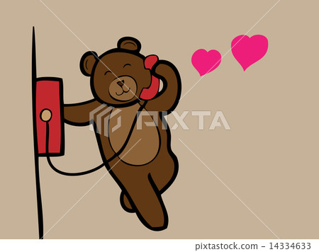 Bear calling love telephone Bear calling love telephone 14334633
