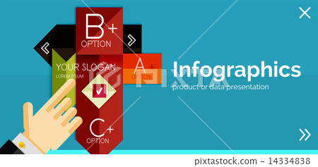 Infographic flat design banner with hands Infographic flat design banner with hands 14334838