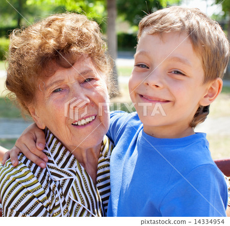 Grandmother with grandchild Grandmother with grandchild 14334954