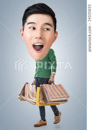 Funny shopping Asian guy Funny shopping Asian guy 14335655