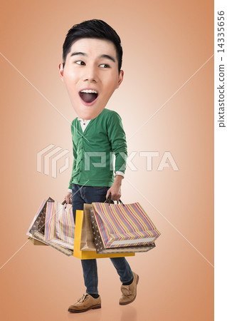 Funny shopping Asian guy Funny shopping Asian guy 14335656