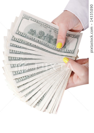 Money in hand isolated 14335890