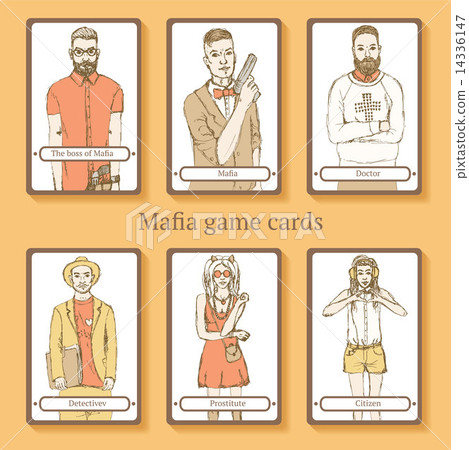 Sketch Mafia cards in vintage style Sketch Mafia cards in vintage style 14336147