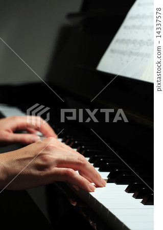 Beautiful, harmonious detail of a black piano 14337578