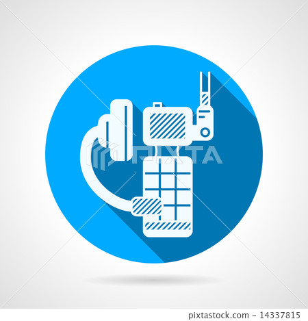 Round flat vector icon for portable radio Round flat vector icon for portable radio 14337815