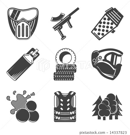 Paintball black vector icons 14337823