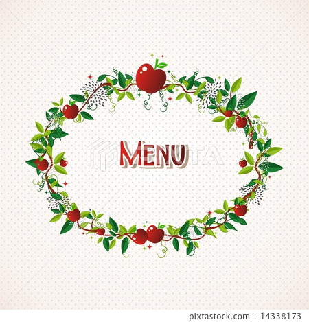 Red apple wreath illustration Red apple wreath illustration 14338173