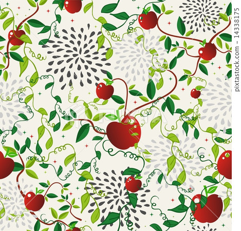 Red apple food seamless pattern 14338175