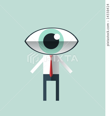 Businessman with a big eye as head Businessman with a big eye as head 14338414