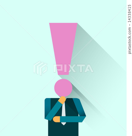 Businessman with exclamation mark Head 14338415