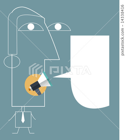 businessman with megaphone businessman with megaphone 14338416