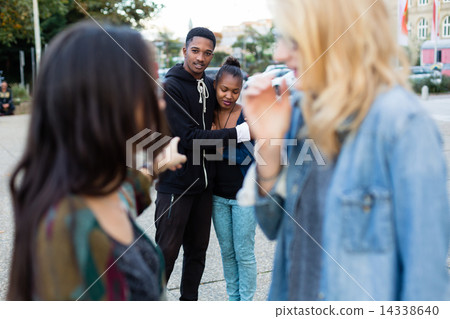 Racism - black couple being bullied 14338640
