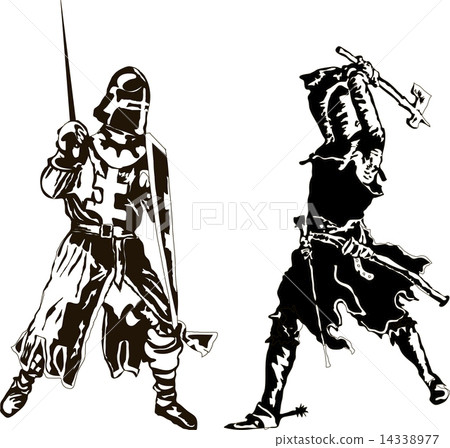 Two knights Templar Vector 14338977
